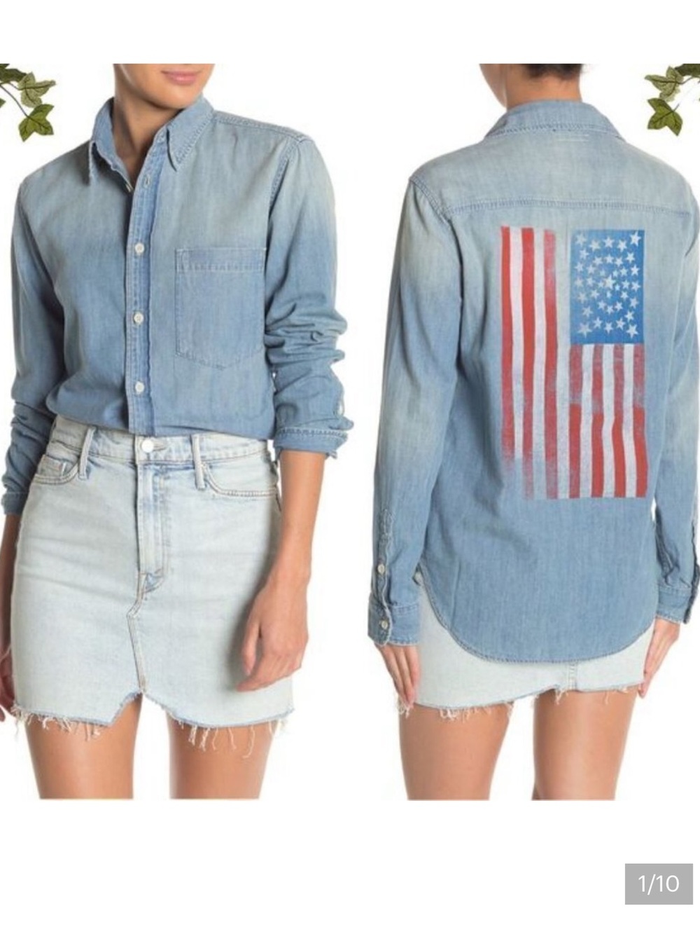 [NWT] MOTHER – The Frenchie American Flag Workshirt (MEDIUM)